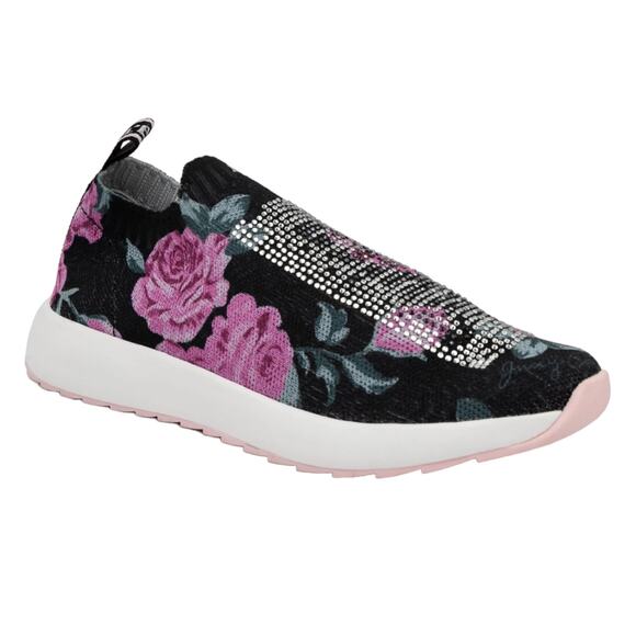 Juicy Couture Shoes - Juicy Couture Women's Ablaze Knit Sneakers Black With Pink Roses Size 8